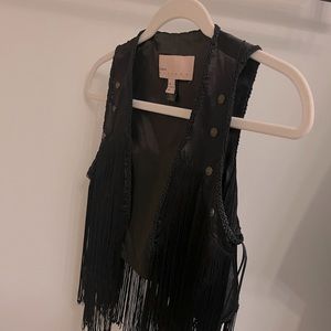 Mango frill black vest